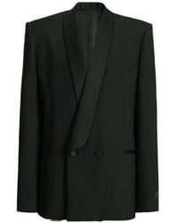 Balmain - Wollen En Satijnen Blazer Met Twee Knopen - Lyst