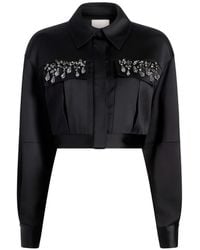 Cinq À Sept - Damoni Gemstone-Embellished Cropped Jacket - Lyst