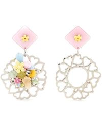 Amir Slama - Floral-Appliqué Drop Earrings - Lyst