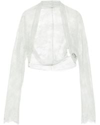 Alberta Ferretti - Langärmelige Jacke Aus Spitze - Lyst