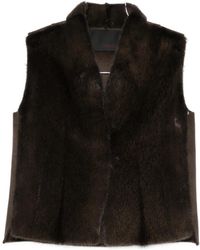 Liska - Fur-Panelled Sleeveless Gilet - Lyst