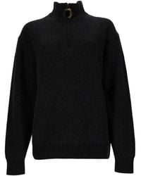 JW Anderson - Ribbed-Knit Quarter-Zip Sweater - Lyst