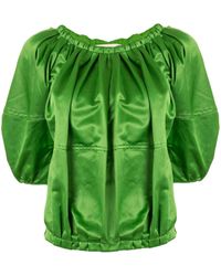 Marni Blusa con pliegues y cuello barco - Verde