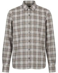 Peserico - Check-Pattern Long-Sleeve Shirt - Lyst