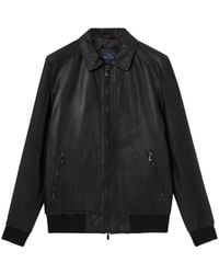 Brooks Brothers - Leren Bomberjack - Lyst