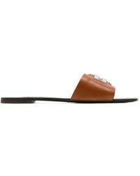 Tory Burch - Charlie Cuoio Slide Leather Sandals - Lyst