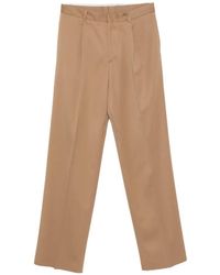 Lardini - Pleated Straight-Leg Trousers - Lyst