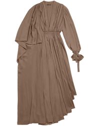 Balenciaga - Asymmetric Draped Maxi Dress - Lyst