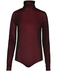 Maison Margiela - Sheer Long-sleeve Jersey Bodysuit - Lyst