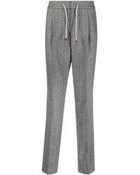 Brunello Cucinelli - Pantalon de costume à taille à lien de resserrage - Lyst