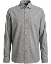 Peserico - Mélange-Effect Long-Sleeve Shirt - Lyst