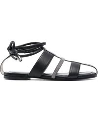 Fabiana Filippi - Cut-Out Leather Sandals - Lyst