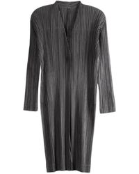 Pleats Please Issey Miyake - Plissé-Effect Single-Button Jacket - Lyst