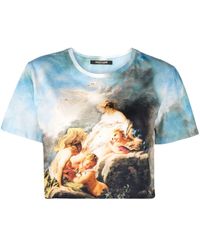 Roberto Cavalli - T-shirt crop à imprimé graphique - Lyst