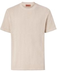 Missoni - Crew-Neck Cotton And Viscose T-Shirt With Tone-On-Tone Zigzag Motif - Lyst