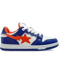 A Bathing Ape - Bape Sta #3 Star-Patch Leather Sneakers - Lyst