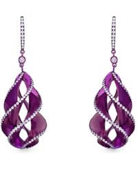 SABOO FINE JEWELS - Boucles D'Oreilles Elemento Serties De Diamants - Lyst