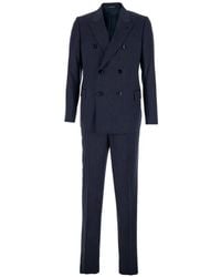 Emporio Armani - Double-Breasted Wool Suit - Lyst