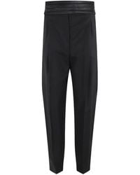 Erika Cavallini Semi Couture - Pleated Satin-Trim Trousers - Lyst