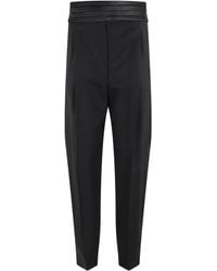 Erika Cavallini Semi Couture - Bundfaltenhose mit Satinbesatz - Lyst