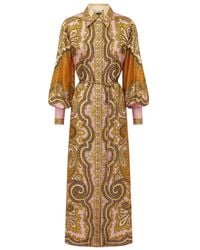 ALÉMAIS - Vestido largo con estampado de cachemira - Lyst