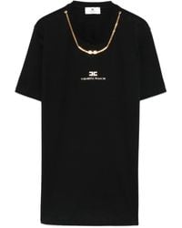 Elisabetta Franchi - T-Shirt Verfraaid Met Ketting - Lyst
