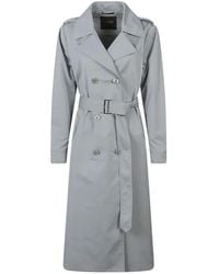 Moorer - Manteau Croisé À Taille Ceinturée - Lyst