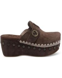 Mou - Mules Cloutées À Bout Rond - Lyst