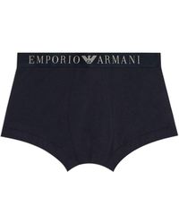 Emporio Armani - Boxer en coton à taille logo - Lyst