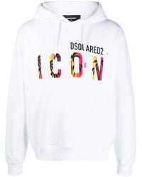 DSquared² - Icon-Print Hooded Sweatshirt - Lyst