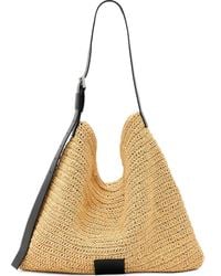 AllSaints - Asha Woven Leather-Trimmed Tote Bag - Lyst