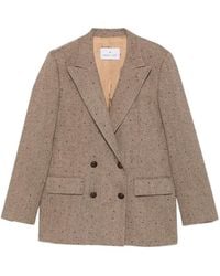 Manuel Ritz - Herringbone Double-Breasted Blazer - Lyst