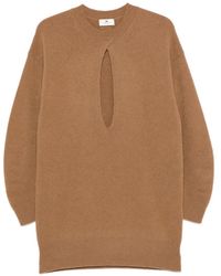 Elisabetta Franchi - Cut-Out Knitted Mini Dress - Lyst