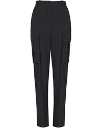 Balmain - Wollen Straight Broek Met Cargo Zakken - Lyst