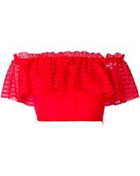 McQueen - Cropped Off-The-Shoulder Top - Lyst