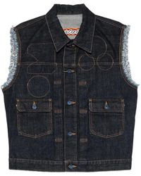 KENZO - Frayed Sleeveless Gilets - Lyst