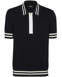 Balmain - Jacquard Monogram Polo Shirt - Lyst