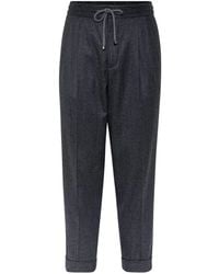 Brunello Cucinelli - Wollen Broek Met Toelopende Pijpen En Trekkoord - Lyst