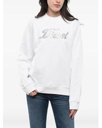 DIESEL - Logo-Print Brushed Sweatshirt - Lyst