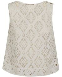 Herno - Ivory Crochet Top - Lyst