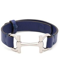 Ferragamo Leer Armband Met Plakkaat in het Blauw voor heren Heren Sieraden voor voor Armbanden voor 