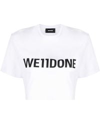 we11done - Logo-print Jersey Cropped T-shirt - Lyst