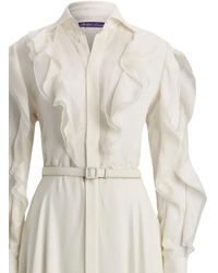 Ralph Lauren - Ruffled-Detail Belted Shirt Dress - Lyst