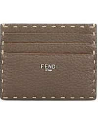 Fendi - Selleria Hammered Leather Cardholder - Lyst