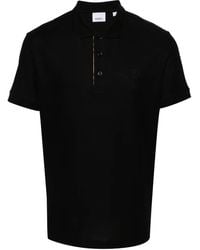 Burberry - Pikee-Poloshirt Mit Logo-Stickerei - Lyst