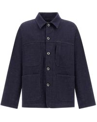 Herno - Sobrecamisa Vaquera Con Bolsillo De Parche - Lyst