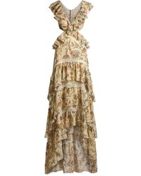 Etro - Gerüschtes Kleid mit Blumen-Print - Lyst