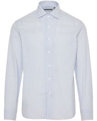 Corneliani - Striped Poplin Shirt - Lyst