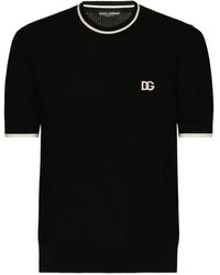 Dolce & Gabbana - Dg Logo-embroidered Cotton T-shirt - Lyst