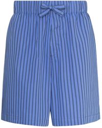 Tekla - Gestreifte Pyjama-Shorts mit Kordelzug - Lyst